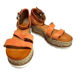 Dolce Vita Liza platform sandals tan suede uppers strappy buckles US size 9M